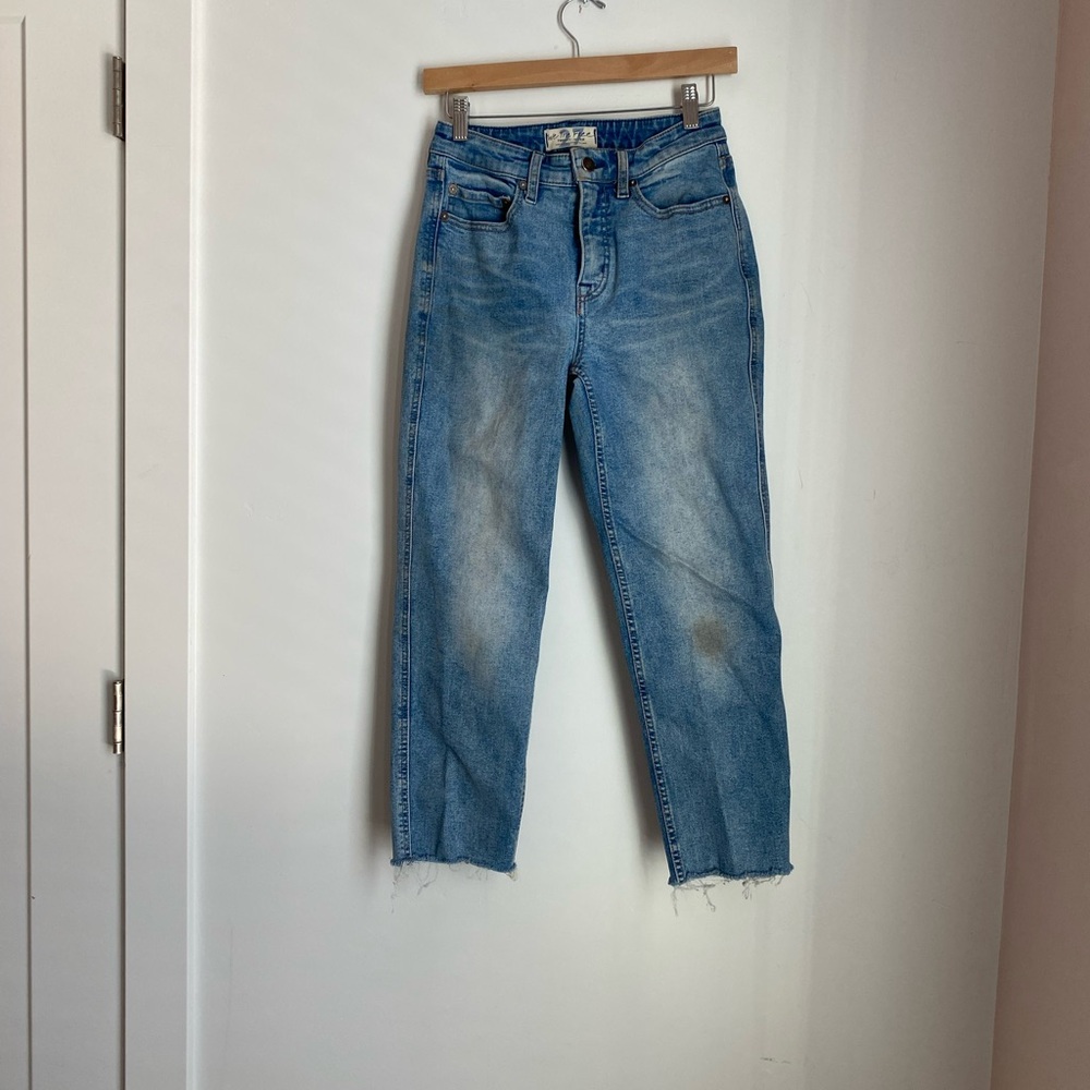 Free People Blue Straight Leg Jeans